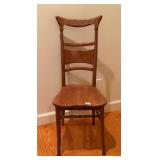 Antique Tiger Oak Bentwood Ladder Back Side