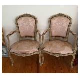 Pair of Vintage Louis XV Style Arm Chairs