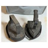 (2) Cast iron Sad Irons w/Stands ~ Stand Griswold