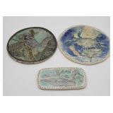 (3) Assorted Ceramic Tiles by Marci Freeman