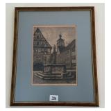 Etching Print Rothenburg ob de Tauber