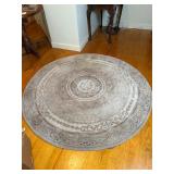 Round Wool Floral Rug