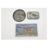 (3) Assorted Ceramic Tiles by Marci Freeman