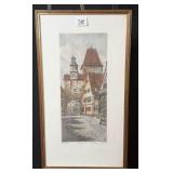 Hand Colored Etching  Markusturm by