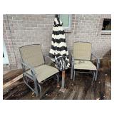 2 Glider Chairs and Umbrella