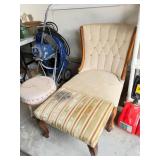 Chair & (2) Foot Stools As Is