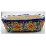 Mexican Ceramic Planter with Sunflower Design