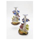 Pair of Vieux Paris Porcelain Candle Holders