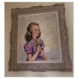 Oil Painting of Young Girl Signed Cogassus