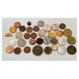 Foreign Coins and Tokens Lot
