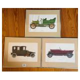 Antique Car Prints Framed (3)