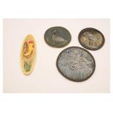 (4) Assorted Ceramic Tiles by Marci Freeman