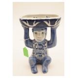 Blue and White Ceramic Monkey Soap Dish