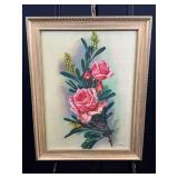 Floral Oil Painting With Gold Frame