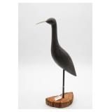 Carved Wood Bird Sculpture on Base