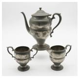 Three-Piece Pewter Tea Set