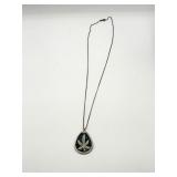 Sterling Silver Chain w/Marijuana Leaf Pendant