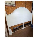 White Wooden Headboard and Bed Frame King Size