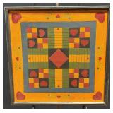 Framed 2002 Folk Art Board Game Design