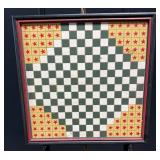 Framed Wooden Game Board with Star Pattern