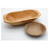 Birch Wood Bowl and Round Dough Bowl