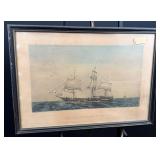 Framed Maritime Print of Sailing Ship