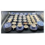 Blue Willow & Other Blue & White Cups & Saucers