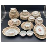 Vintage Gold Castle China Rose Set