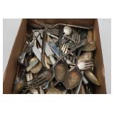 Silver Plate Box Lot with Mixed Utensils