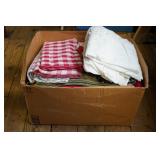 Box Lot of Assorted Fabric and Linens