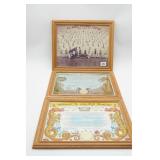 Framed Naval Photo and Certificates