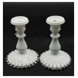Fenton Silver Crest Candle Holders