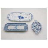 3 Blue and White Ceramic Dishes