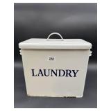 White Metal Laundry Storage Box