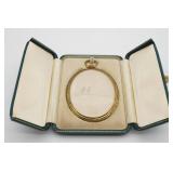 Oval Gilt Picture Frame in Leather Case