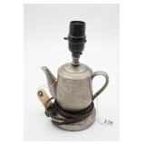 Metal Teapot Lamp Base With Cord