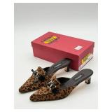 Van Eli Leopard Print Mules with Original Box