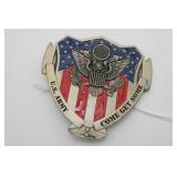 U.S. Army Pewter Belt Buckle With Motto