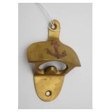 Brass Wall-Mounted Bottle Opener with Anchor