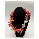 Ceramic Coral Necklace As Is