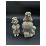 Ceramic Vintage Poodle Figurines (2)