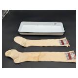 Vintage Hosiery and Metal Tray Set