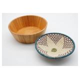 Wooden and Woven Decorative Bowls