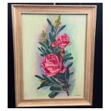 Floral Oil Painting in Wooden Frame