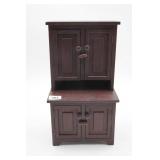 Doll-Sized Wooden Cabinet with Double Doors