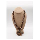 Beaded Statement Necklace w/Large Pendant