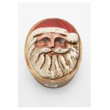 Santa Claus-Themed Round Cardboard Trinket Box