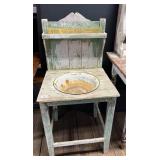 Rustic Wooden Washstand With Basin