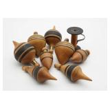 Wooden Spin Tops with Black