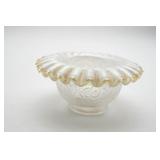 Fenton Ruffled Edge Iridescent Glass Bowl
